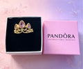 ANILLO RAPUNZEL DORADO CON CRISTALES ROSAS
