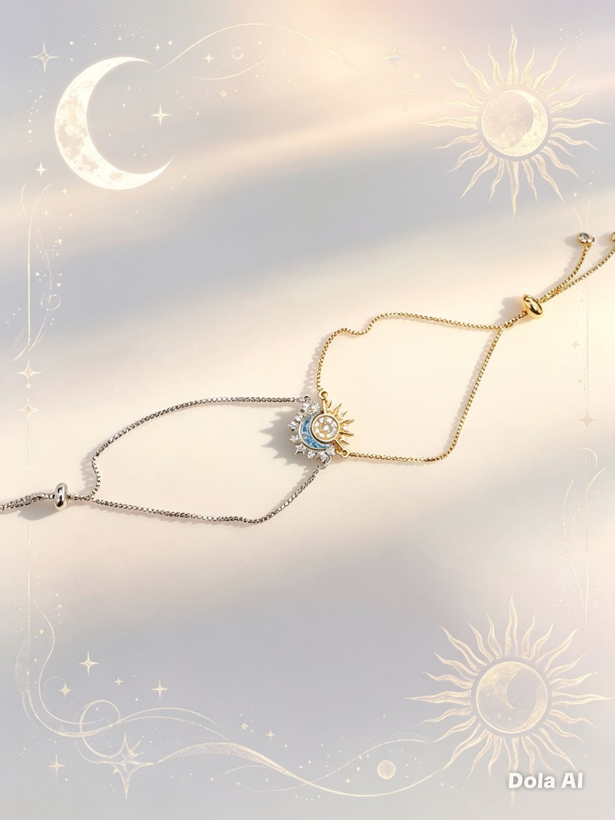PULSERAS DE SOL Y LUNA REGULABLES