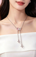 COLLAR DE CORAZÓN ROSA CRISTAL